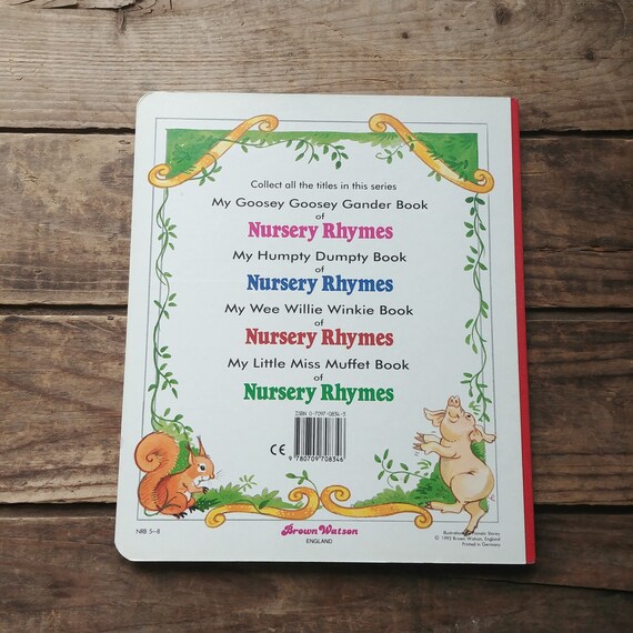 My Goosey Goosey Gander Book of Nursery Rhymes Vintage Board - Etsy