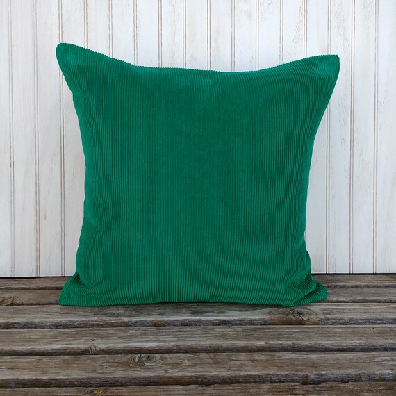 Emerald Green Corduroy Pillow Cover Bright Green Textured Etsy