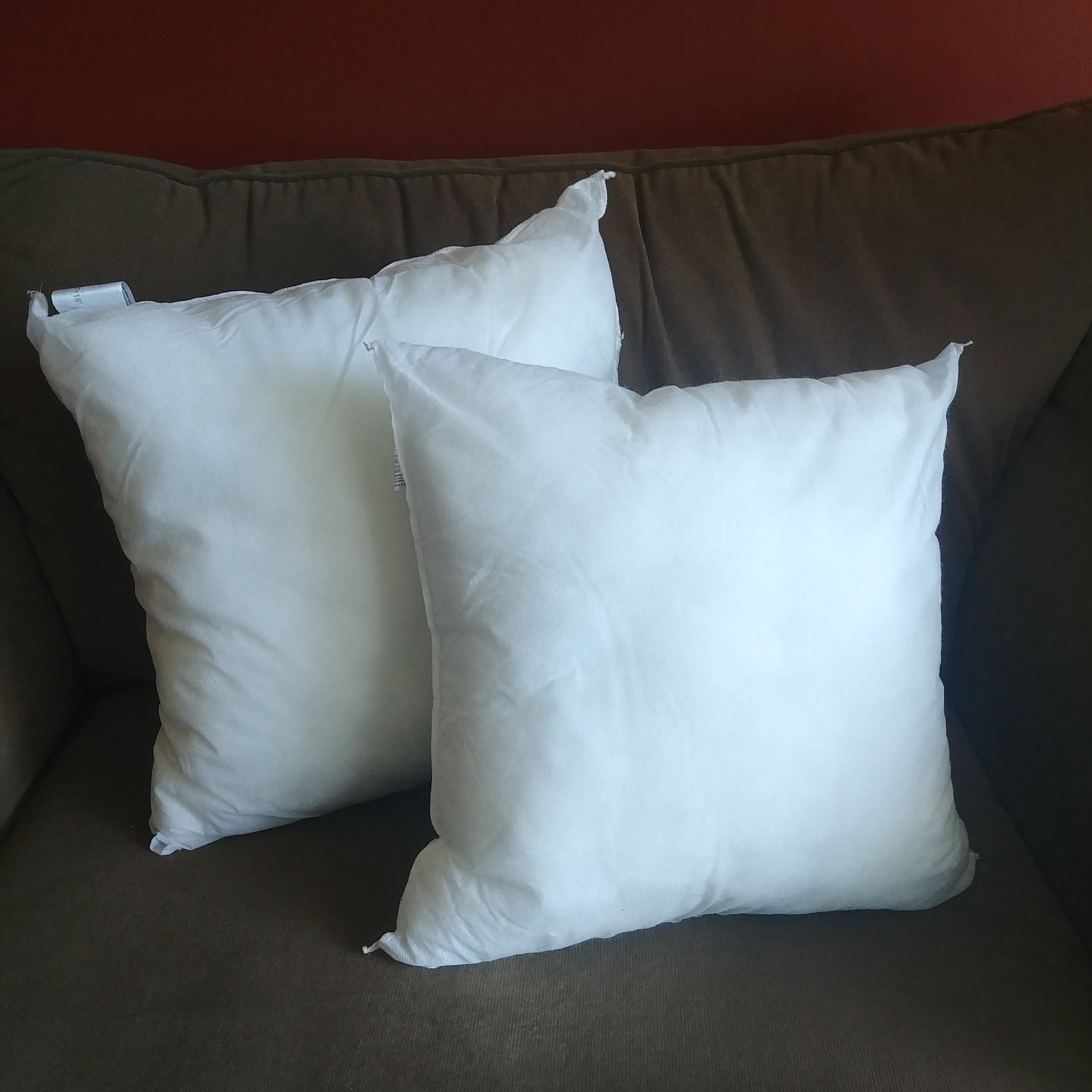 16 X 16 Square Goose Feather Down Pillow Form Insert 