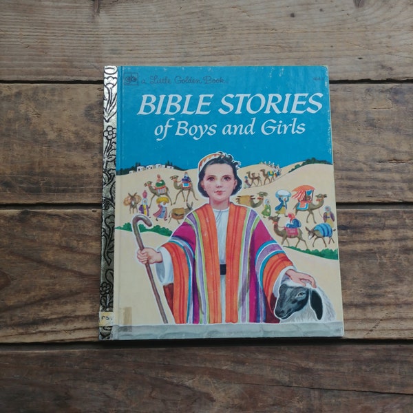 Vintage "Bible Stories for Boys and Girls" little golden book, 1978, bible stories for children, seventies kids book