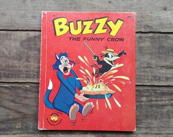 Buzzy the Funny Crow, vintage Wonder Books, Harvey Cartoon Studios