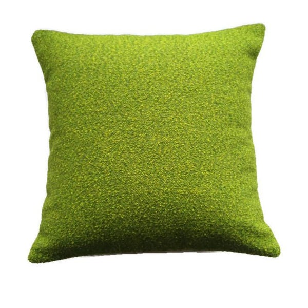 Reserved for customer,Spring Green Pillow Cover, Textured Bright Green Cushion Cover, Handmade Fuzzy Throw Pillow, Spring and Summer Decor,