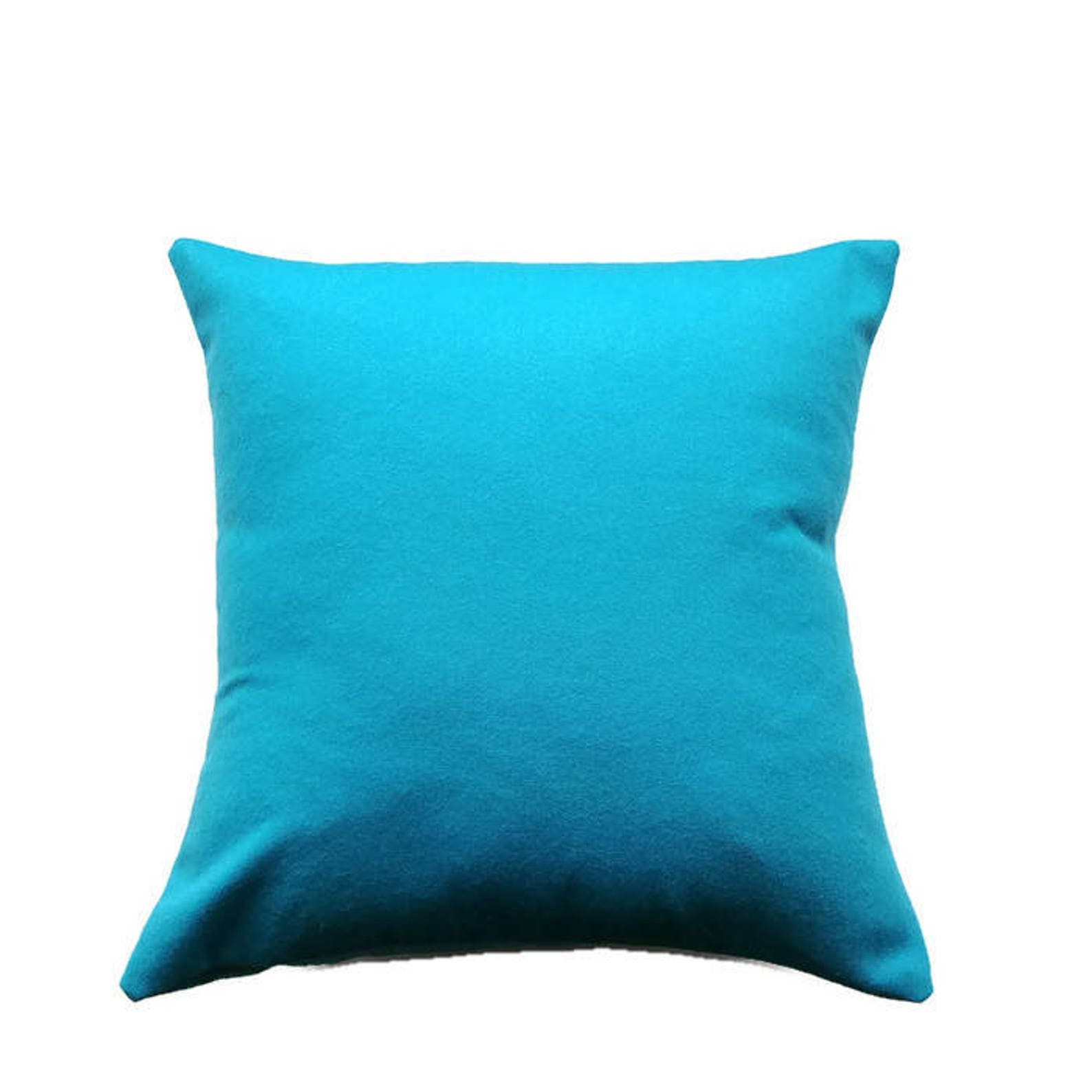Turquoise Blue Pillow Cover Wool Look Cushion Cover in Bright Etsy