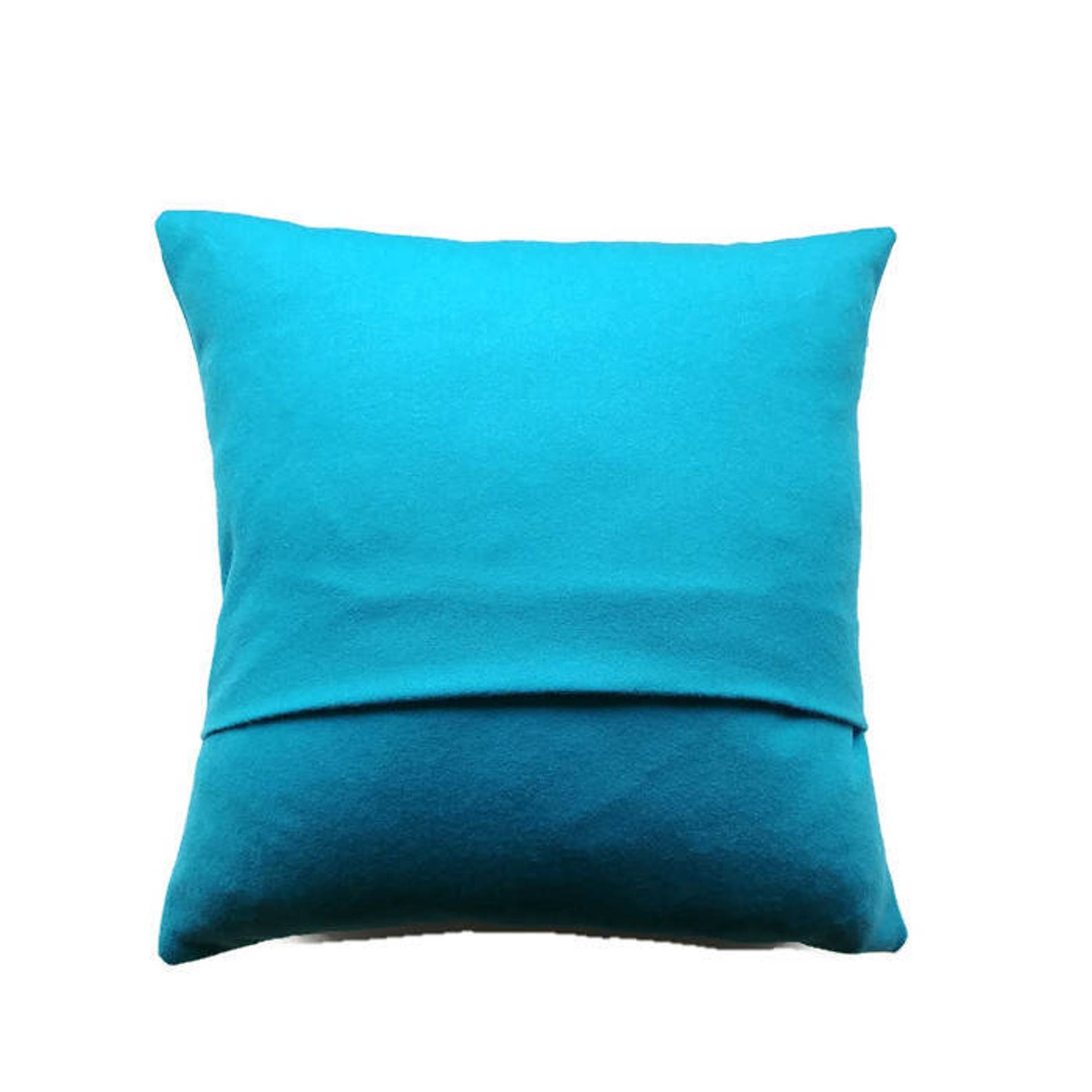 Turquoise Blue Pillow Cover Wool Look Cushion Cover in Bright Etsy