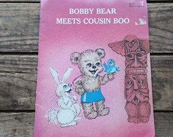 Bobby Bear Meets Cousin Boo, children's paperback book, vintage 1980s