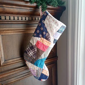 Bas matelassé minable, bas de Noël de la couette vintage Crazy Patch