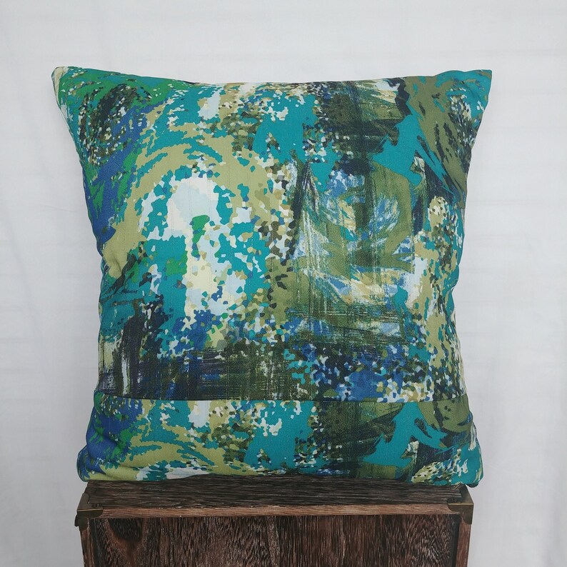 Teal and Green Pillow Cover Modern Multi colored Cushion Etsy