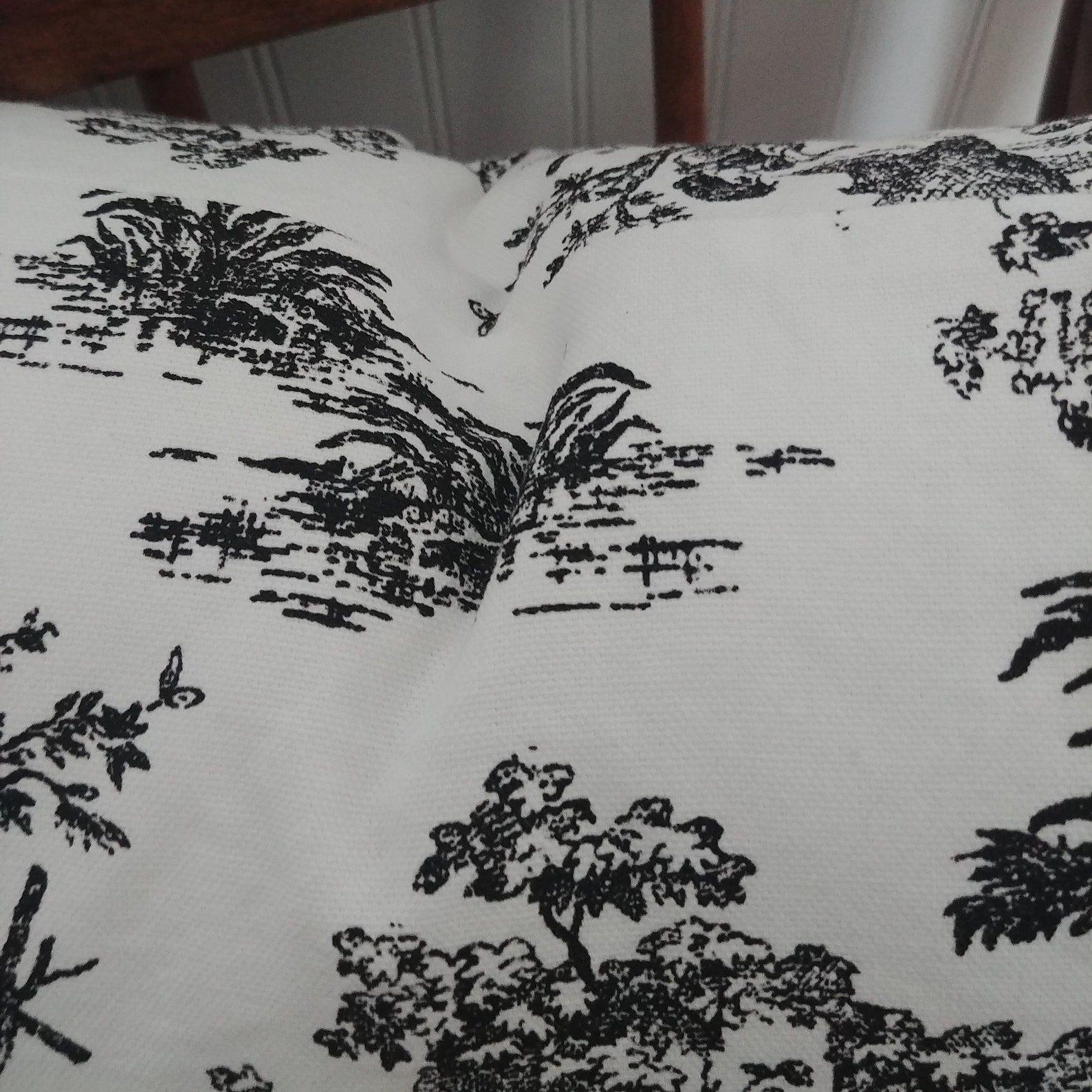 Black and White Toile Pillow Cover French Decor Country Etsy