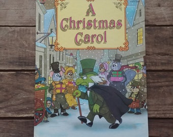 A Christmas Carol, Vintage Honey Bear Book, 1991, Charles Dickens, Ebenezer Scrooge story, Holiday classics