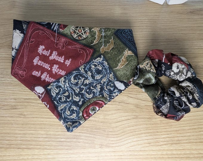 Dress like your "Familiar" - Kerchief and Scrunchie  set - bandana, hair tie