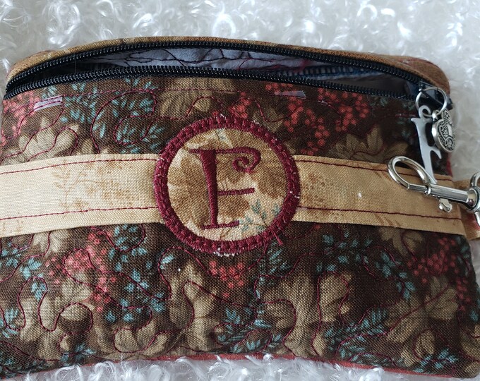 Monogrammed 'F' Zipper Pouch, Dog Walker Belt Bag