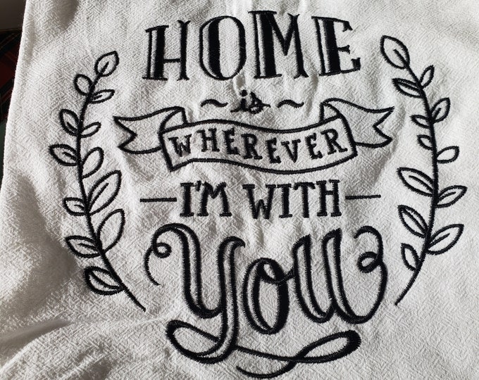 White flour cloth 28x28"  embroidered dishtowel,