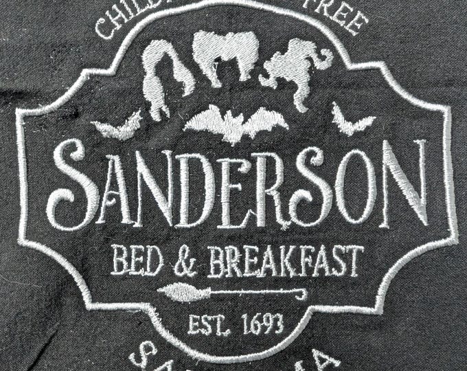 Embroidered Witchy Dish Towel – Sanderson Bed & Breakfast, Salem
