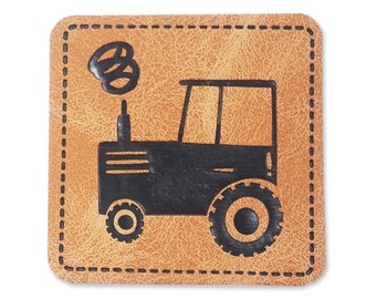 Kunstlederlabel - Traktor *iron-on*