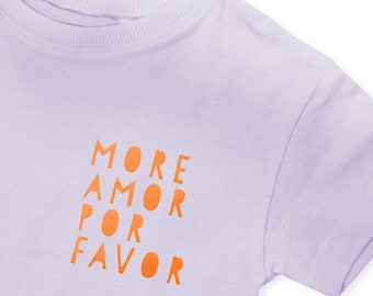 Flock-Patch - more amor -NEONORANGE- *iron-on*