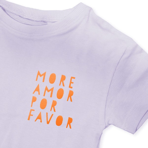 Flock-Patch - more amor -NEONORANGE- *iron-on*