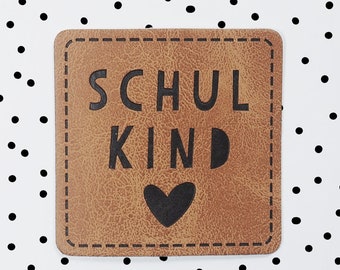 Kunstlederlabel - Schulkind  *iron-on*