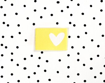 Web label * Heart - yellow * - pack of 4