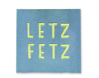 Web label *LETZ FETZ* blue/neon yellow - pack of 4