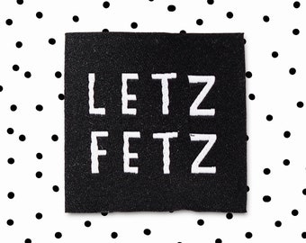 Weblabel *letz fetz* schwarz - 4er Pack