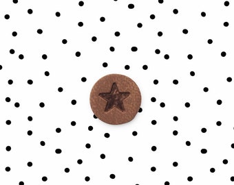 Mini Faux Leather Patch - Star *iron-on*