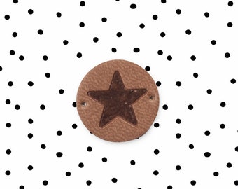 Faux leather patch - star *iron-on*