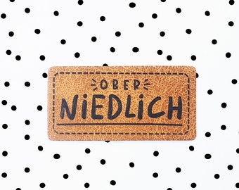 Kunstlederlabel - OBER NIEDLICH *iron-on*