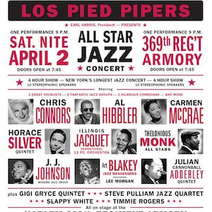 1960 Jazz at the Harlem Armory Concert Poster