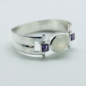 Moonstone bracelet, 925 sterling bracelet, amethyst bracelet,gemstone bracelet, silver bracelet, sterling bracelet, bracelet