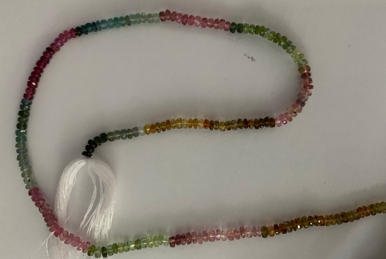 Watermelon tourmaline faceted beads