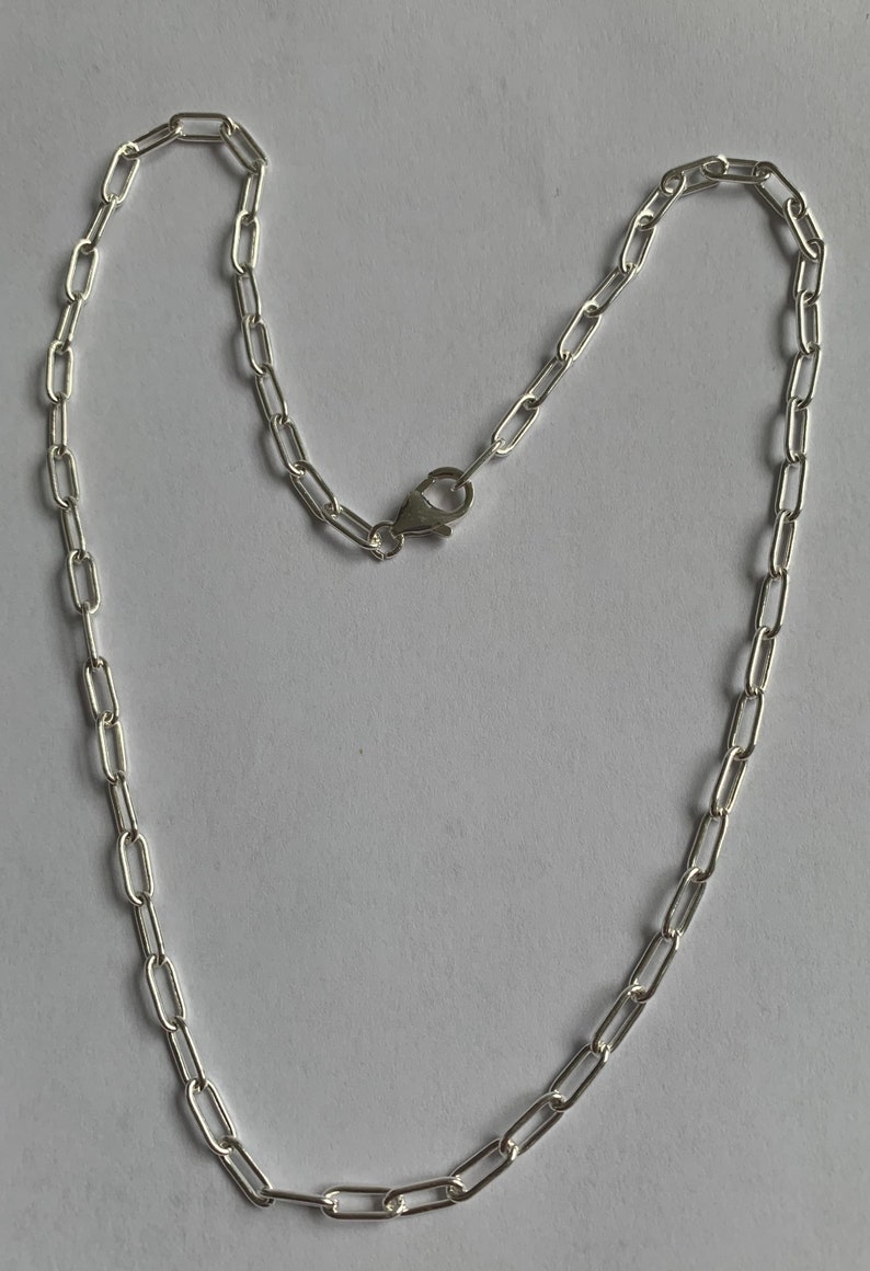 Sterling silver paper clip chain necklace Etsy