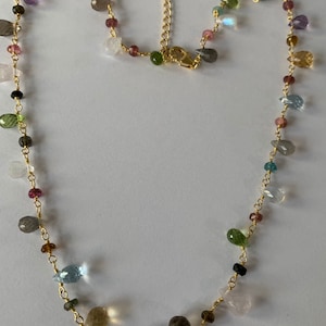 drops tourmaline beads vermeil necklace