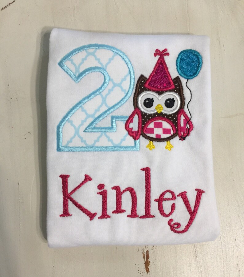 Owl First 1st Birthday Shirt Owl Shirt Girl Birthday Shirt Monogrammed Birthday Shirt Owl Birthday Shirt for Girls 2nd Second