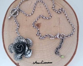 Rose Necklace. Bold Pedant. Stainless Steel Chain Necklace. Timeless Jewelry. Essential Accessory. Great Gift Idea. Perfect Choice.