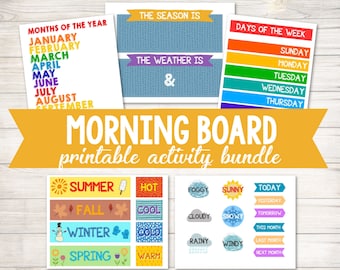 Preschool Morning Board: Calendar, Weather, Seasons (Digital Download)