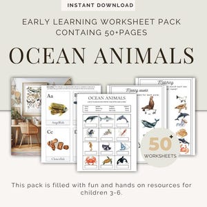 Canasta de actividades matutinas con animales del océano, Charlotte Mason, Montessori, estudio de la naturaleza, enseñanza, educación en el hogar, aprendizaje temprano