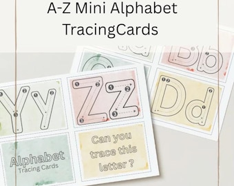 Early Learning A-Z Mini Alphabet Tracing Cards Printable