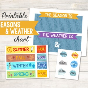 Actividad imprimible de aprendizaje temprano sobre las estaciones y el clima, actividad de tiempo en círculo, gráfico del clima, tiempo de calendario, enseñanza, preescolar, jardín de infantes