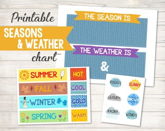 Seasons and Weather Chart Printable: Circle Time Activity (Digital Download)