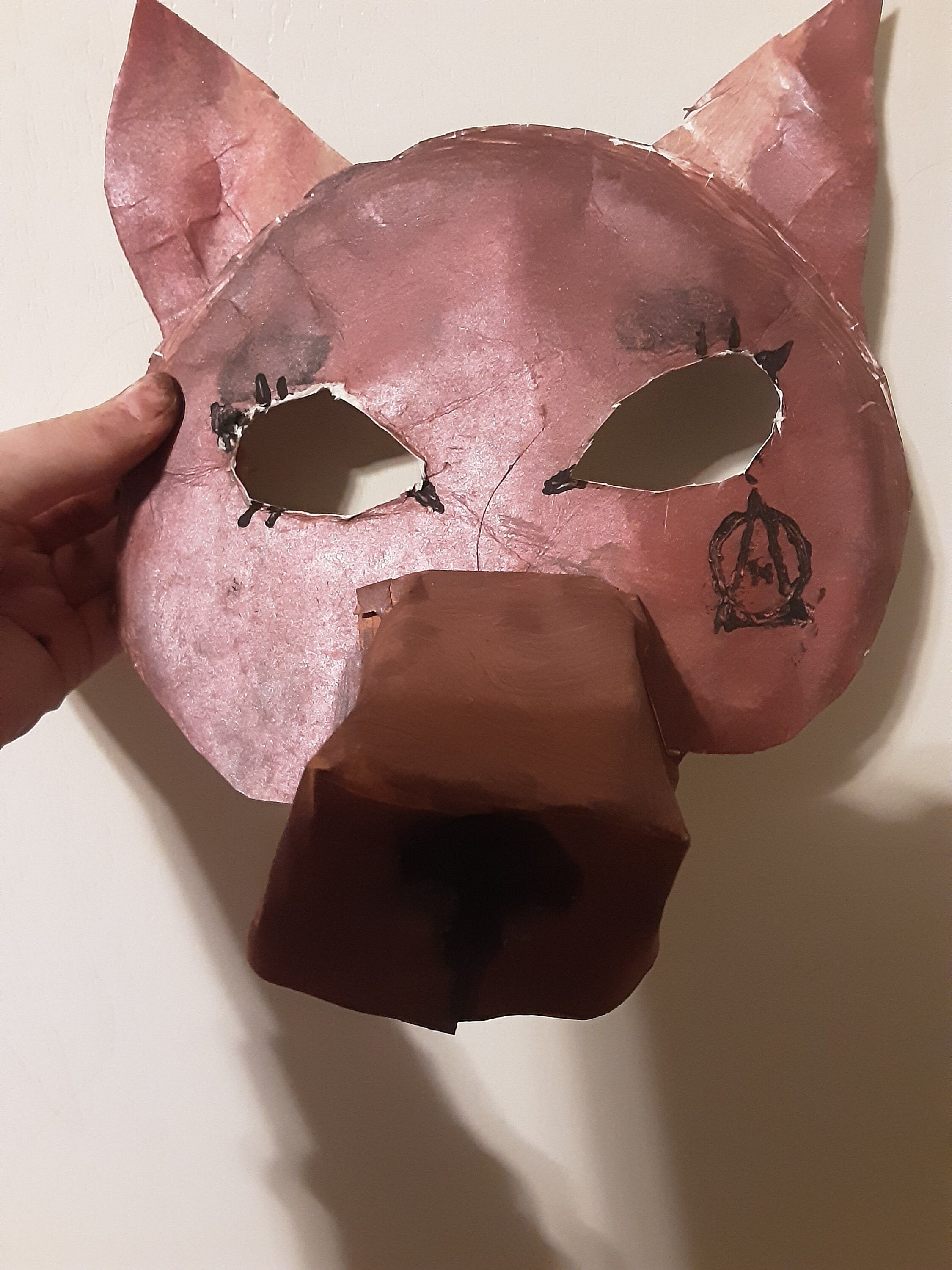 melanistic / cross fox therian mask  Animal masks, Cat mask, Cute drawings