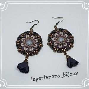 Paris Earrings Tutorial, earrings pattern, superduo tutorial, beading tutorial, superduo earrings pattern, beaded earrings pattern