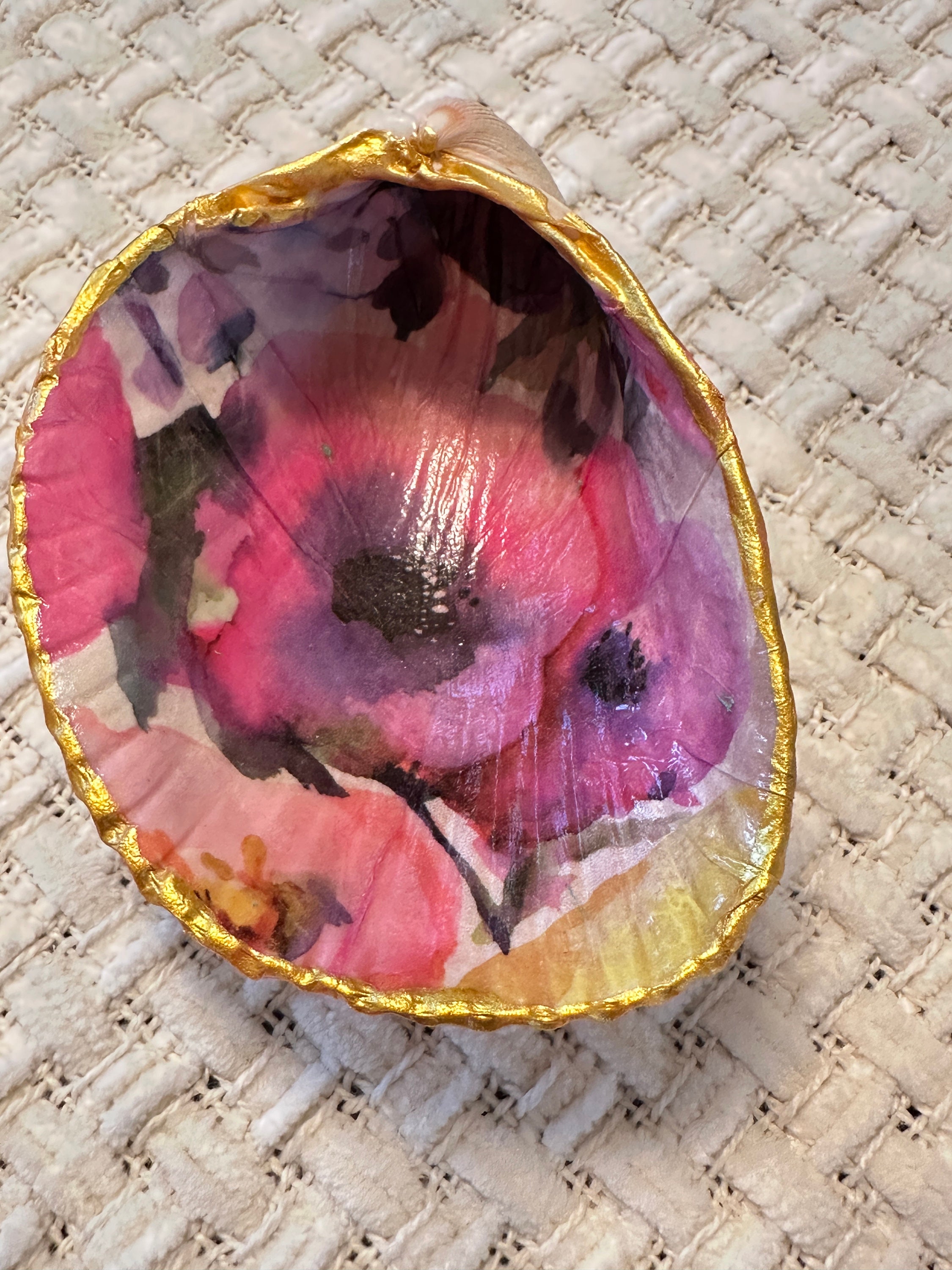 Seashell Decoupage Message Ring Dish, Trinket Shell, Mom Gift, Friend ...