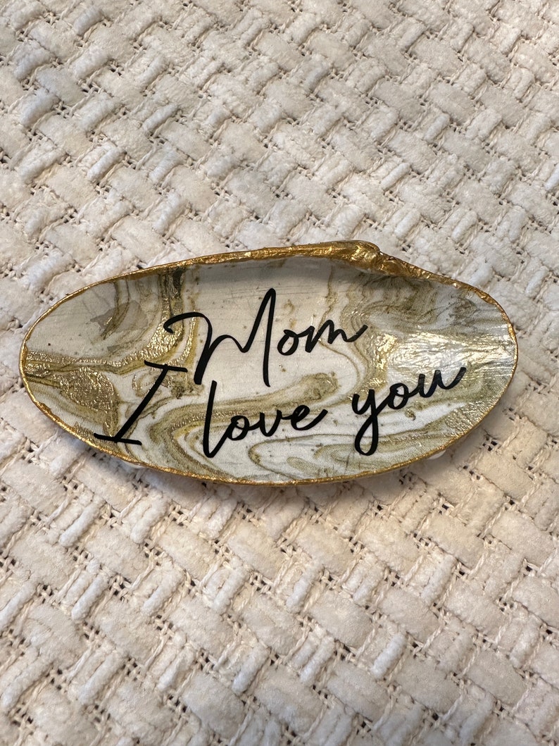 Seashell Decoupage Message Ring Dish,trinket Shell,mom Gift,friend Gift ...