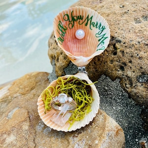 Proposal seashell ring box,SeaShell Wedding Ring Box,Shell Engagement ring box,Proposal ring box/Beach wedding ring box,Engagement Ring box