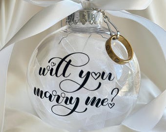 Christmas Proposal Ornament: "Will You Marry Me" Ring Holder