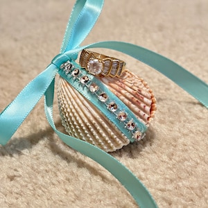 Proposal ring box ,Sea Shell for proposal, Beach engagement, seashell ring box, will you marry me shell, unique ring box