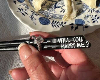 Will You Marry Me Chopsticks, Restaurant Proposal, Personalized Wooden Sushi, Valen