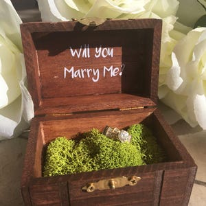 Will you marry me Wood Box, Personalized proposal wood  Box, Shabby Chic Ring Box, Bridesmaid Box, Will you be my bridesmaid box