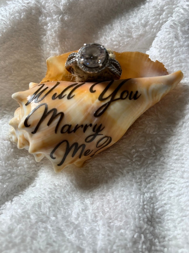 Beach Proposal seashellpersonalized Seashell Proposal Ring holderBeach Proposal seashell ring boxpersonalized proposal shell