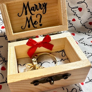 marry me rustic wooden personalized ring box,Rustic Proposal wood ring box,tiny wood engagement box, Valentine proposal ring box little